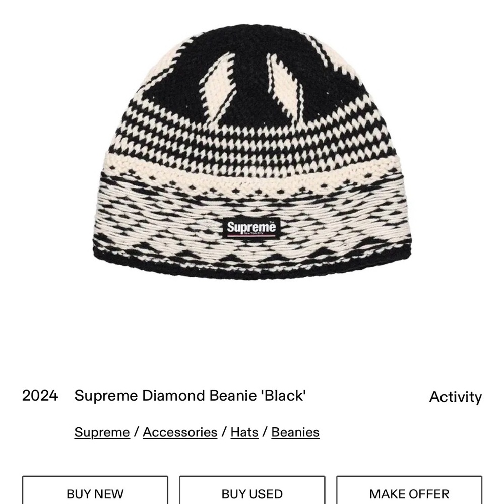 Supreme Black Knit Beanie - Picture 4 of 4